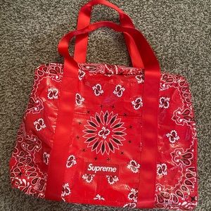 Supreme SS21 Large Duffle Tarp Bag in Red, only used once, in pristine condition